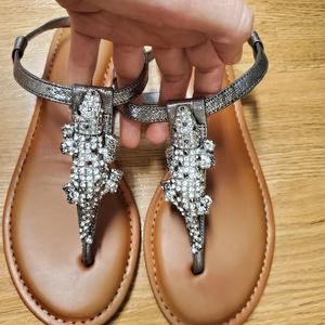 Gianni Bini crystal alligator sandals